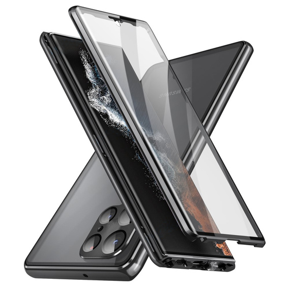 Tok Samsung Galaxy S23 Ultra, Magnetic Dual Glass, fekete