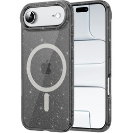 Tok iPhone Air készülékhez, MagSafe, csillogó, áttetsző fekete