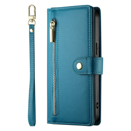 Pattintható tok a Samsung Galaxy A56 5G, Wallet Zipper Pocket, kék