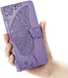 Pattintható tok Oppo Reno 14, Butterfly, pénztárca, lila