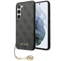 GUESS Telefontok a Samsung Galaxy S24, 4G Charms Collection Hardcase, szürke
