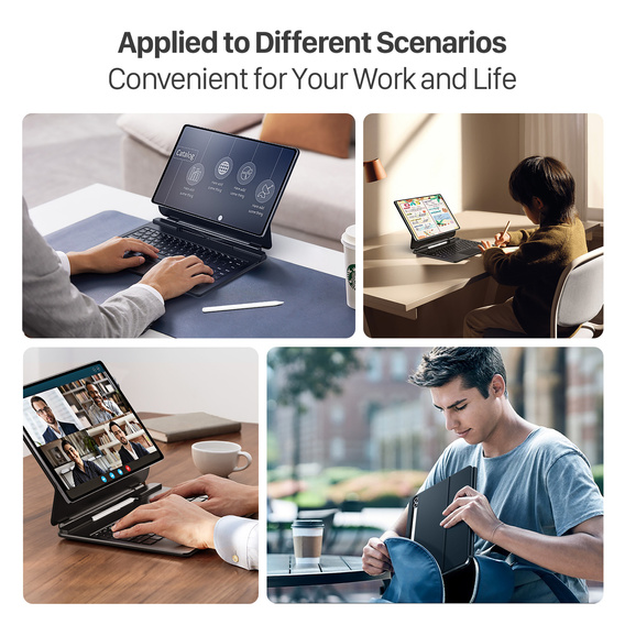 Dux Ducis Bluetooth billentyűzet tok Samsung Galaxy Tab S11 Ultra készülékhez, fekete