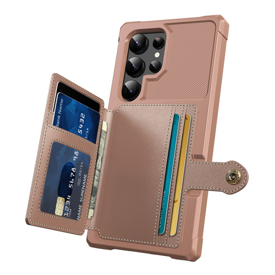 Tok Samsung Galaxy S25 Ultra, Card Holder Kickstand, fekete