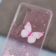 Tok Samsung Galaxy S24, Glitter Butterfly, rózsaszín