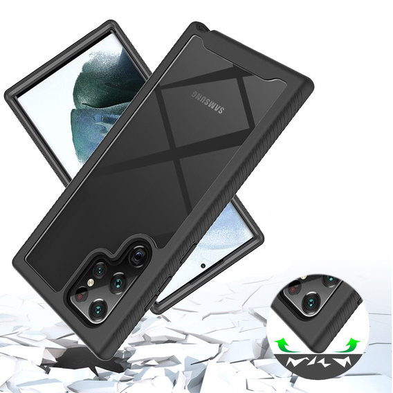 Tok Samsung Galaxy S22 Ultra 5G készülékhez, Shockproof, fóliával, kék