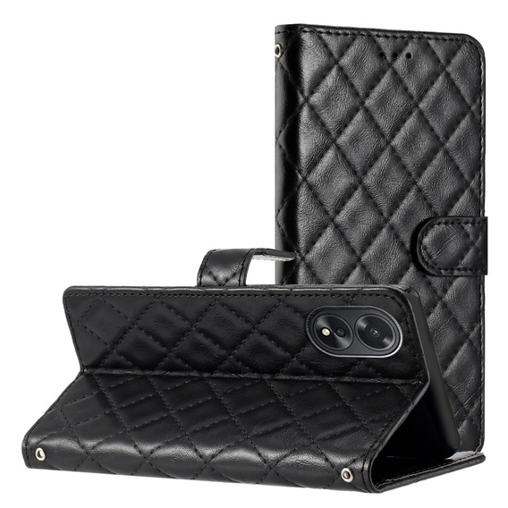 Pattintható tok a Oppo A38 4G / Oppo A18 4G, Wallet, BINFEN COLOR, fekete