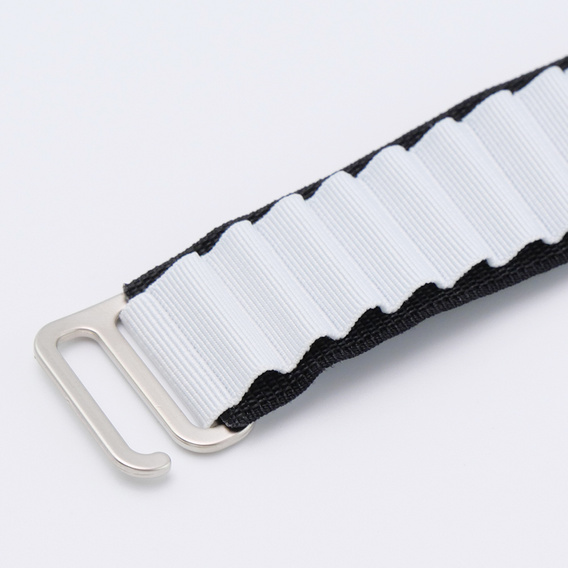 Nylon szíj Apple Watch 1/2/3/4/4/5/6/7/8/SE/ULTRA 42/44/45/45/49mm, fekete / fehér