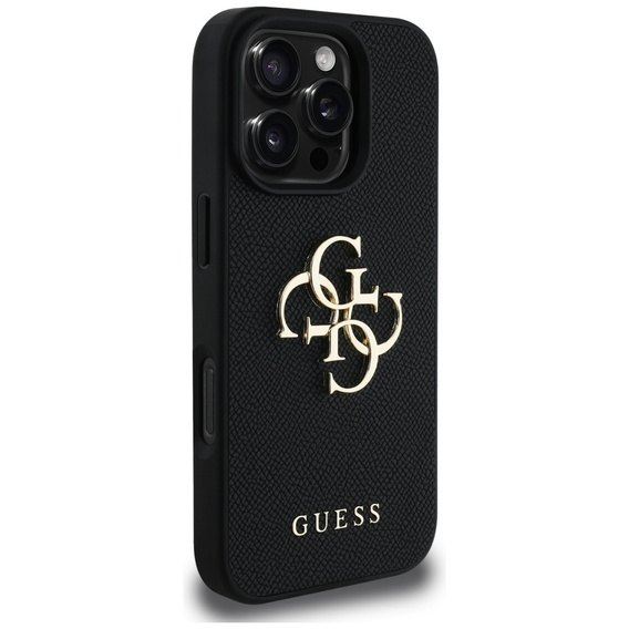 GUESS Grained Big 4G és Classic Logo tok iPhone 16 Pro készülékhez