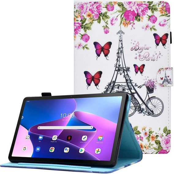 Tok Lenovo Tab M10 Plus 10.6 Gen 3 TB-125F TB-128F, Smartcase, Eiffel Tower