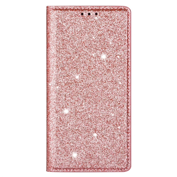 A flip tok iPhone 16E, Card Slot Glittery, rózsaszín