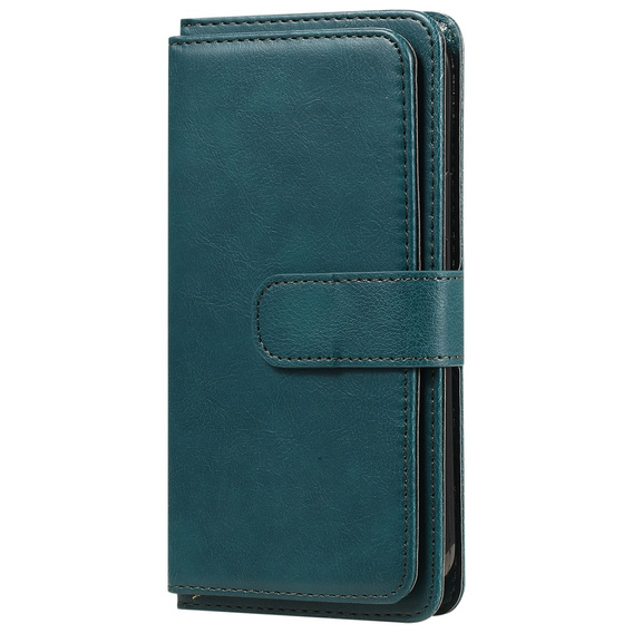 Flip tok Samsung Galaxy A55 5G, 10 Card Slots Wallet, zöld