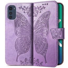 Pattintható tok a Motorola Moto E32 4G, Butterfly, lila