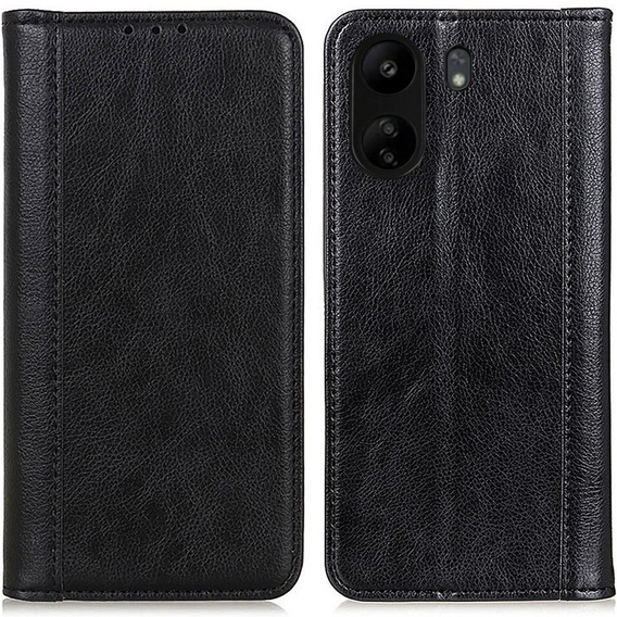 Telefontok a Xiaomi Redmi 13C / Poco C65, Wallet Litchi Leather, fekete