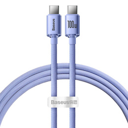 Baseus Crystal Shine USB-C – USB-C 100 W-os kábel USB-C porttal rendelkező eszközökhöz
