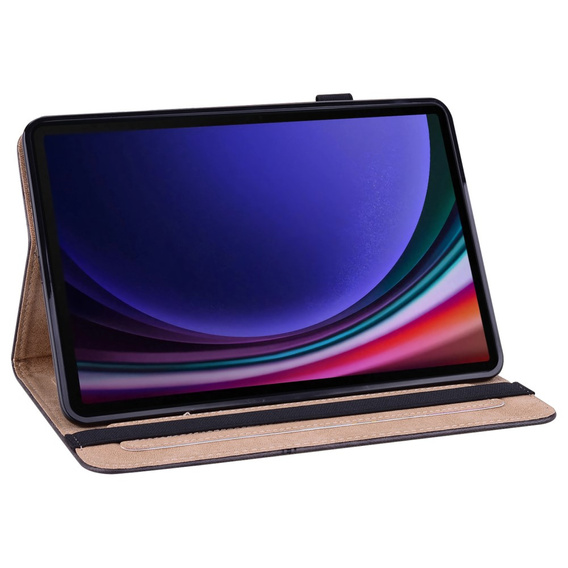 Tok Samsung Galaxy Tab S10 Lite / S10 FE / S9 FE / S9, Classic, tolltartóval, fekete