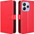 Pattintható tok a Xiaomi Redmi Note 14 4G, Crazy Horse Wallet, piros