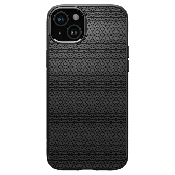 A Spigen tok iPhone 15, Liquid Air, fekete + 9H edzett üveghez