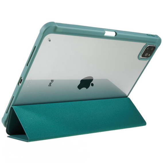 Tok iPad Pro 11 2022 / 2021 / 2020 / 2018, Smartcase Hybrid, tolltartó résszel, sötétzöld