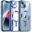 Tok iPhone 14-hoz, Electro MagSafe, kék + üveg a képernyőhöz