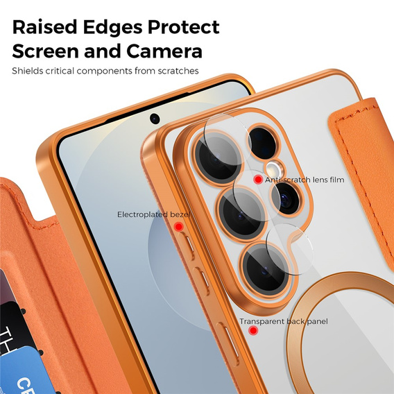 RFID pénztárca MagSafe flip tok kameravédelemmel Samsung Galaxy S26 Ultra készülékekhez