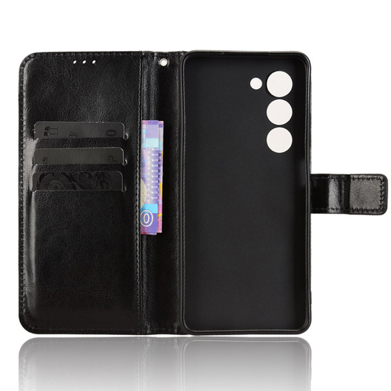 Pattintható tok a Oppo A5 5G / A5m, Crazy Horse Wallet, fekete