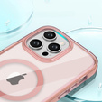 Tok iPhone 16 Pro Max, Shockproof Hybrid, fóliával, MagSafe-hoz, rózsaszín