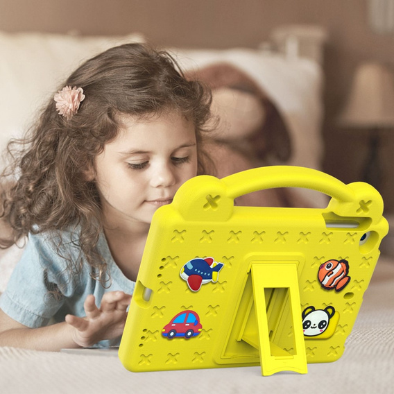 Gyermek tok iPad mini 7.9" 2019/2015/2014/2013/2012 (5/4/3/2/1 gen.), Cute Patterns, állvánnyal, sárga