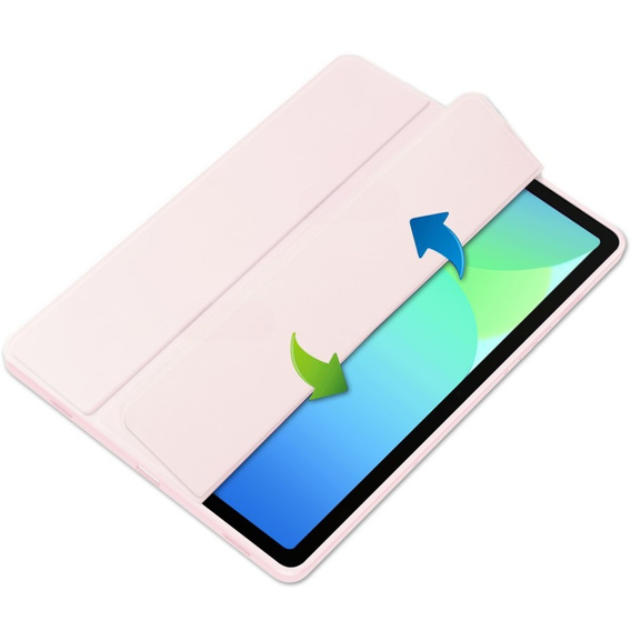 Tok Samsung Galaxy Tab S10 FE+ Plus, Smartcase Hybrid, tolltartó résszel, rózsaszín