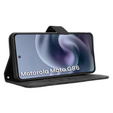 Pattintható tok a Motorola Moto G86 5G, Crazy Horse Wallet, fekete