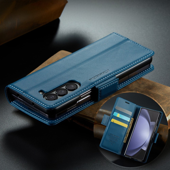 CASEME flip tok Samsung Galaxy Z Fold6 5G, Litchi Wallet, kék