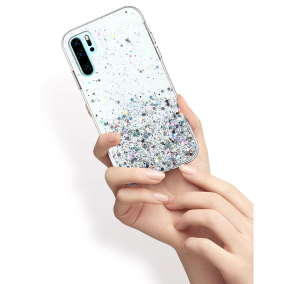 Telefontok a Huawei P30 Pro, Glittery, átlátszó