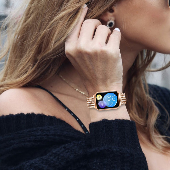 Gyémánt karkötő Xiaomi Smart Band 8 Pro, rózsaszín rózsaarany