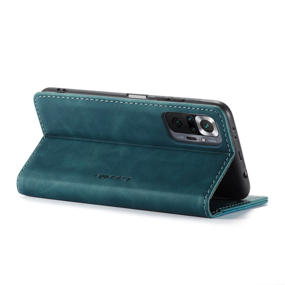 CASEME tok Xiaomi Redmi Note 10 Pro, Leather Wallet Case, kék