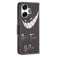 Pattintható tok a Infinix Hot 30, Wallet, Don't Touch My Phone, fekete