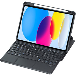 Billentyűzet tok iPad 11" 2025 A16 (11 gen.) / iPad 10.9" 2022 (10 gen.), Rotary 360° Leather, fekete
