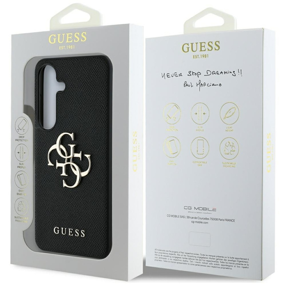 GUESS Grained Big 4G Logo tok Samsung Galaxy S25 készülékhez