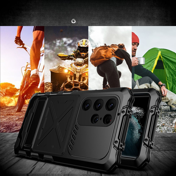 Páncélozott tok a Samsung Galaxy S23 Ultra, R-JUST, fekete
