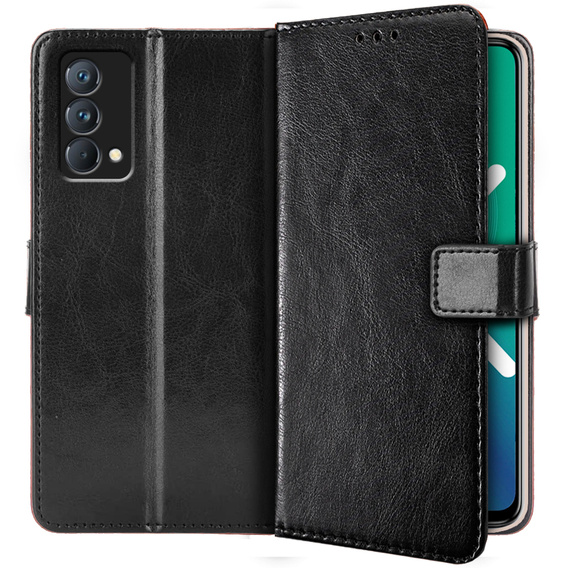 Pattintható tok a Realme GT Master, Crazy Horse Wallet, fekete