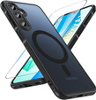 Tok Samsung Galaxy A16-hoz, MagSafe, ERBORD Matt Case, fekete + képernyőüveg
