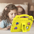 Gyermek tok iPad mini 7.9" 2019/2015/2014/2013/2012 (5/4/3/2/1 gen.), Cute Patterns, állvánnyal, sárga