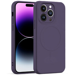 Szilikon tok Mag Cover lila iPhone 14 Pro Max-hoz
