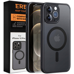 Tok iPhone 12 Pro-hoz, MagSafe, ERBORD Matt Case, fekete + képernyőüveg