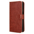 Pattintható tok a Samsung Galaxy M15 5G, Crazy Horse Wallet, barna