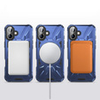 Tok iPhone 16 Plus-hoz, páncélozott, állvánnyal és fogantyúval, kék