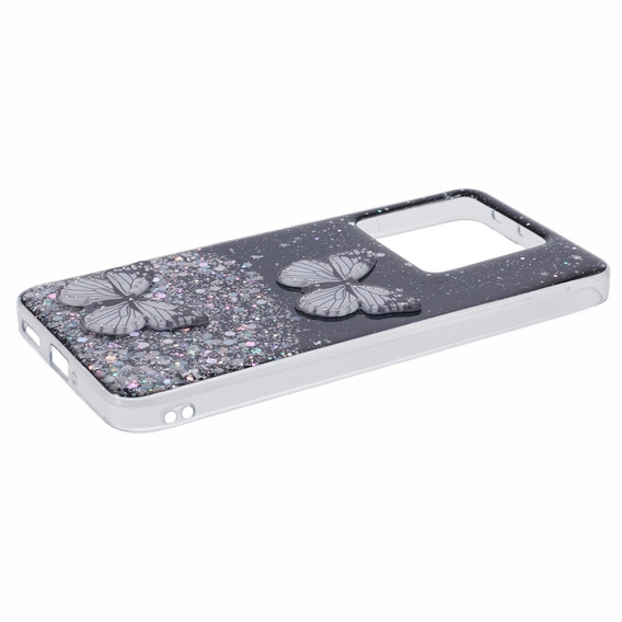 Tok Xiaomi 13T / 13T Pro / Redmi K60 Ultra, Glitter Butterfly, fekete