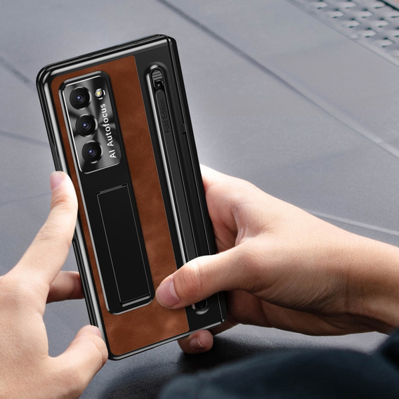 Leather+PC tok állvánnyal, üveglapkal és tollal Samsung Galaxy Z Fold6 5G készülékekhez