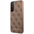 GUESS Telefontok a Samsung Galaxy S23, 4G Metal Gold Logo, barna