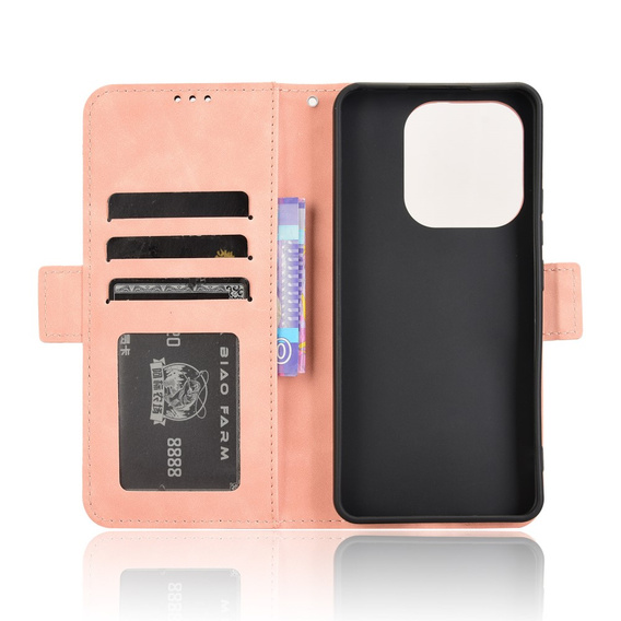 Pattintható tok a Xiaomi Redmi Note 14 4G, Card Slot, rózsaszín