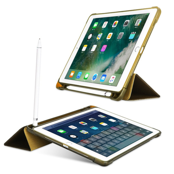 Tok iPad 9.7 2018 / 2017/ Air / Air 2, Smartcase tolltartóval, arany