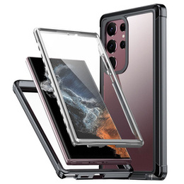 Tok Samsung Galaxy S23 Ultra készülékhez, Shockproof, fóliával, fekete